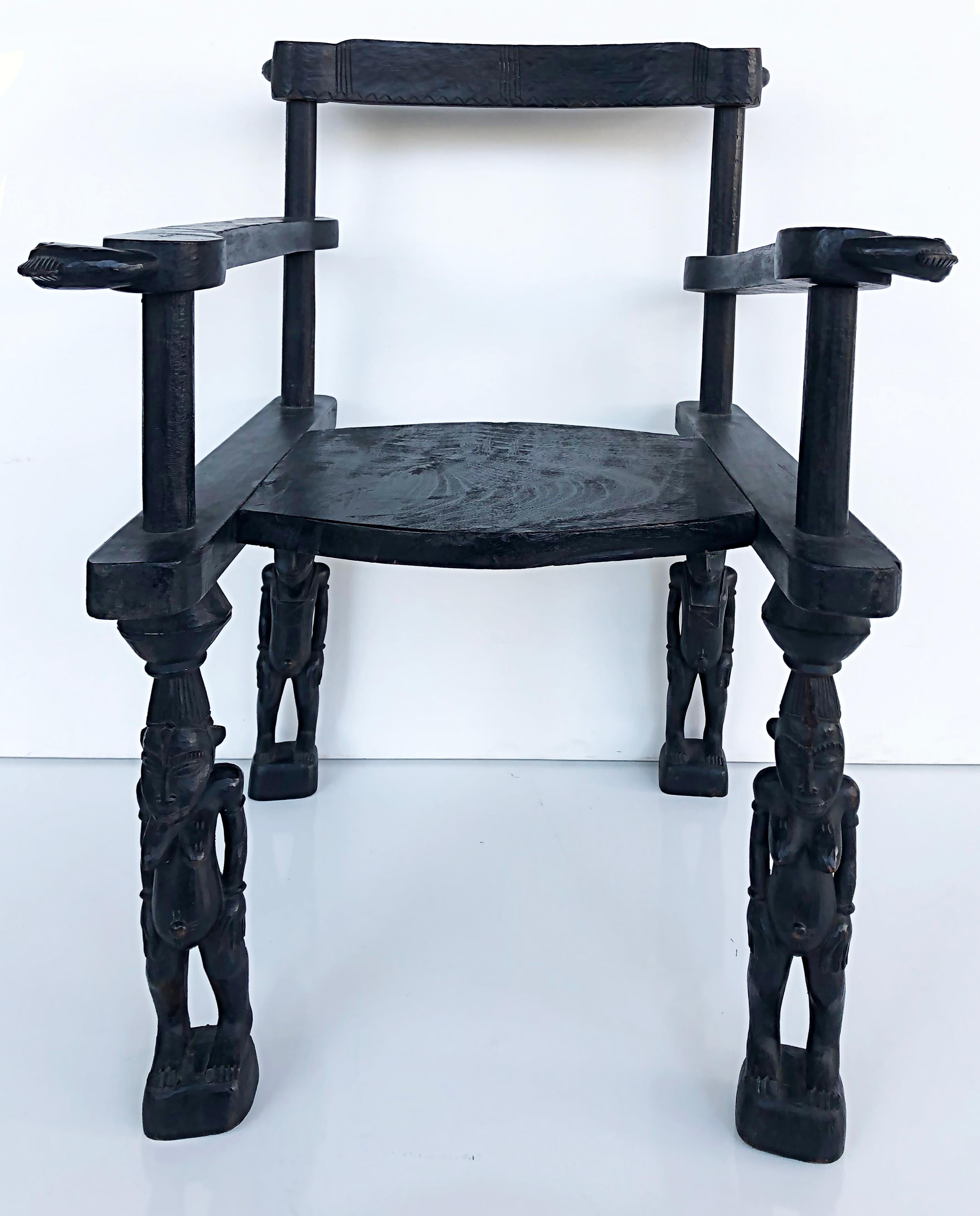 African (Cote d'Ivoire) Senufo Sculptural Nobility Stylke Armchair, Modern

Offered for sale is a Modern 20th-century African sculptural nobility armchair from Cote d'Ivoire from the Senufo People. This wonderful chair has been created by the Senufo