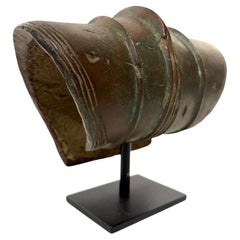 African Currency, Large Bronze Cuff on Stand, Well Patinaed