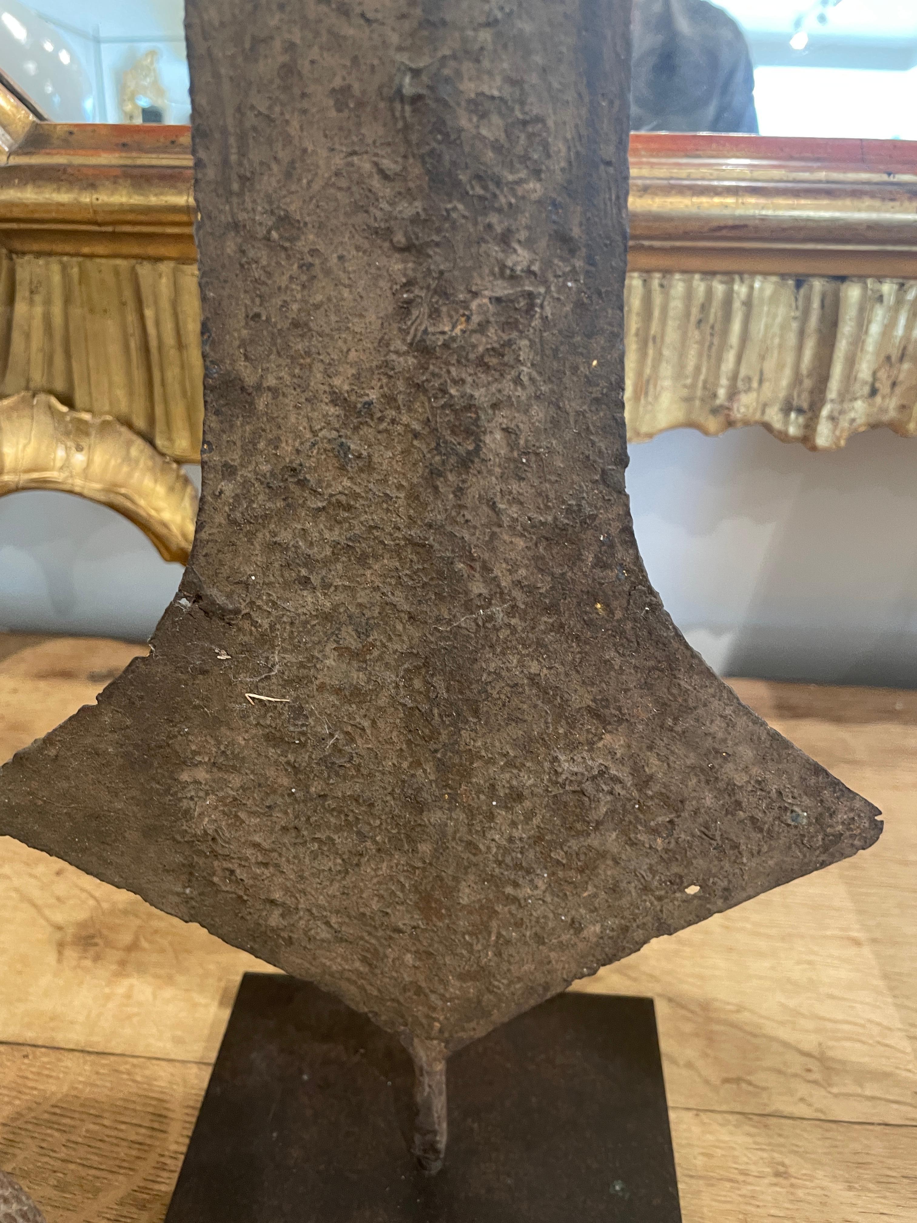 Tribal African Currency Sword on a Contemporary Stand, 19th Century