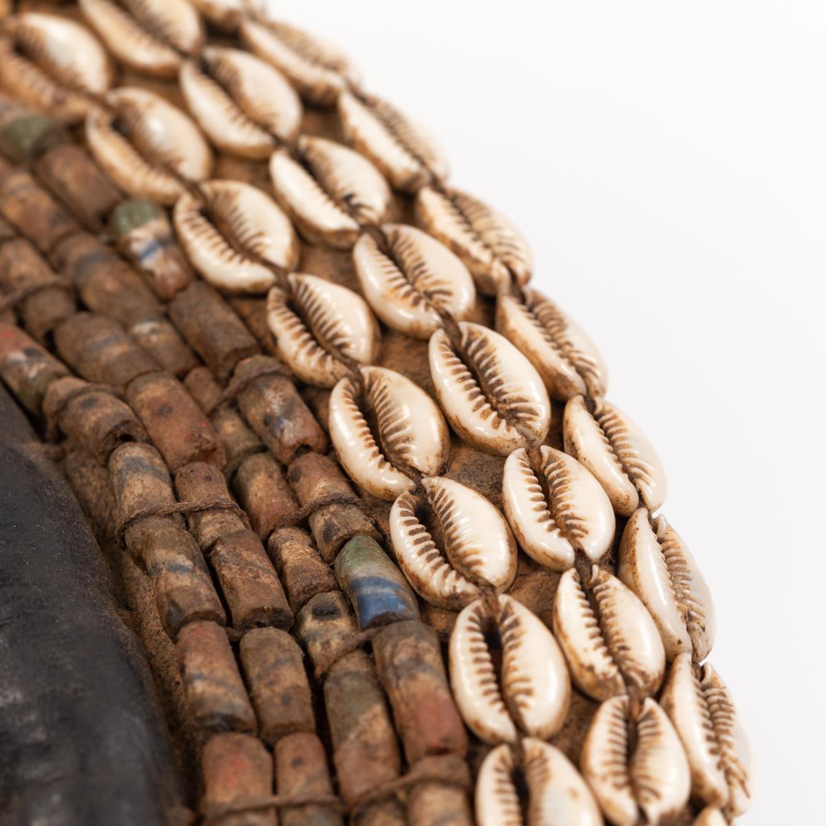 African Dan Yakuba Guard Mask Small Shells and Bells from the Ivory Coast 1970s For Sale 6