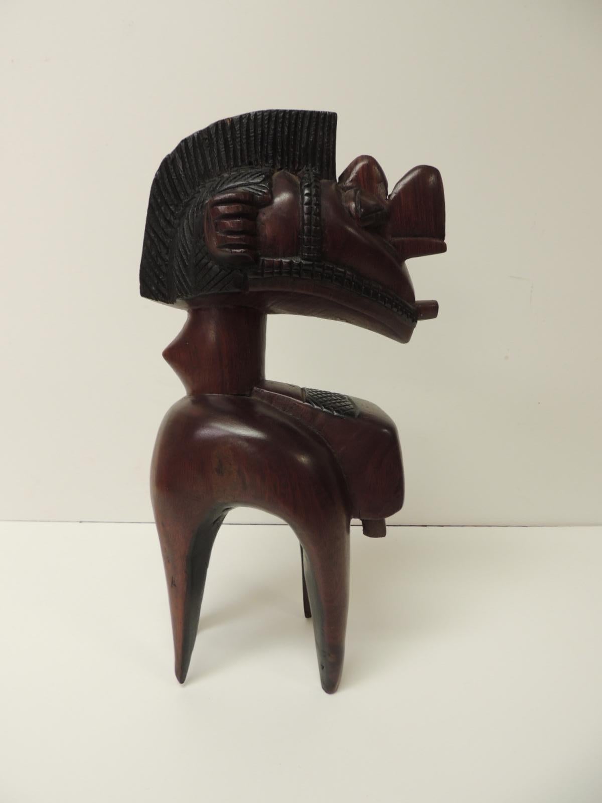 Senegalese African D’mba Style Shoulder Mask Aka Spirit Artisanal Sculpture