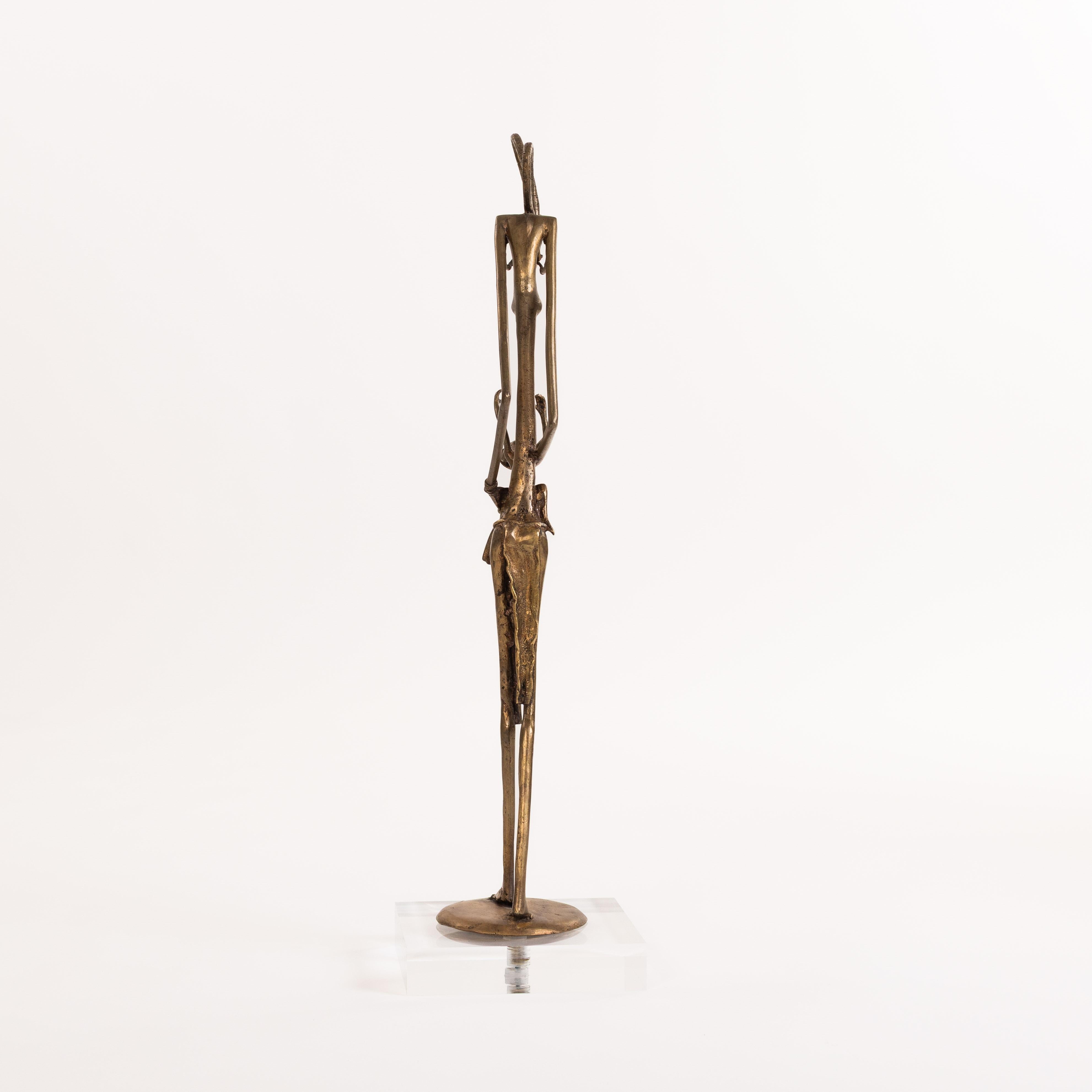Figure tribale africaine en bronze Dogon 