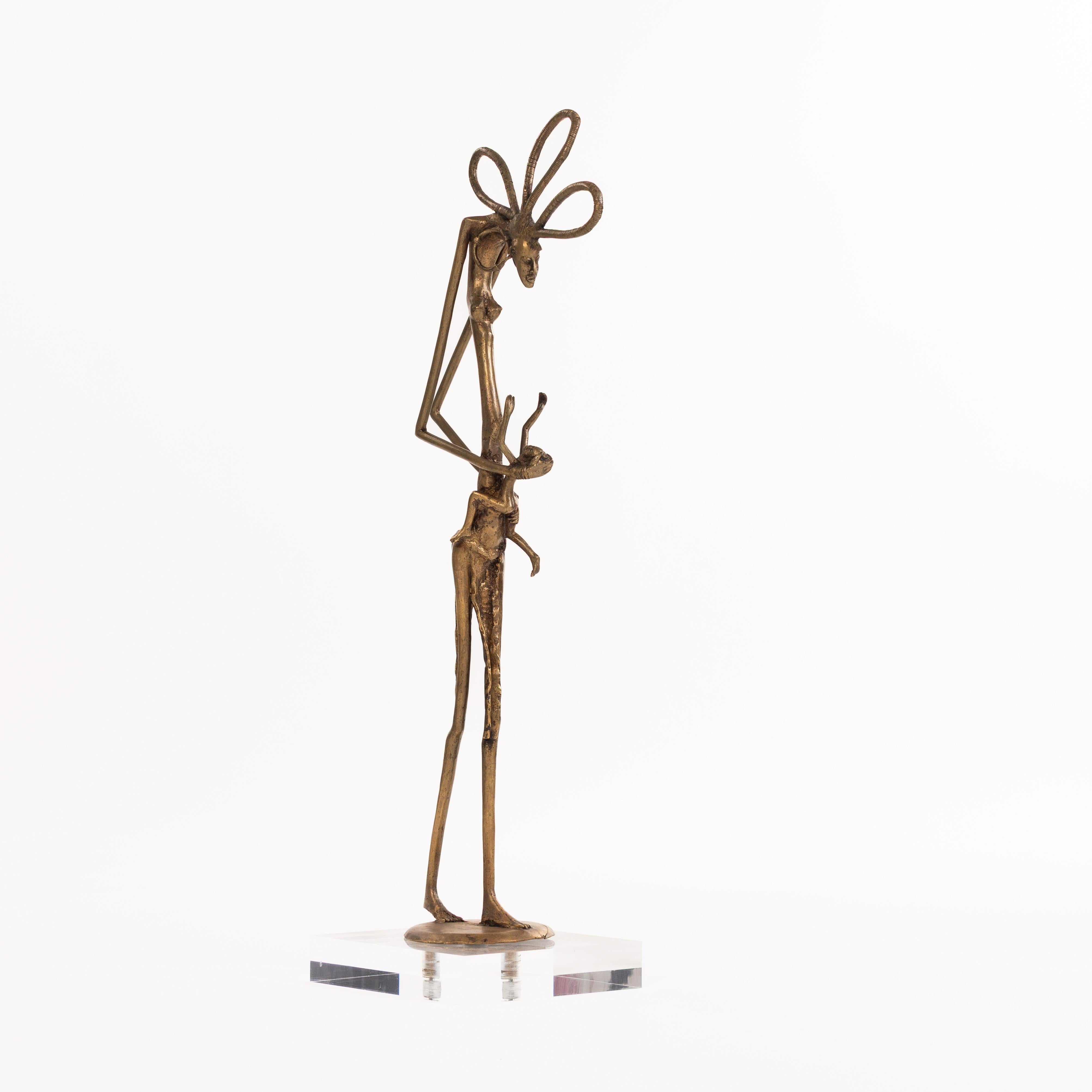 Moulage Figure tribale africaine en bronze Dogon 