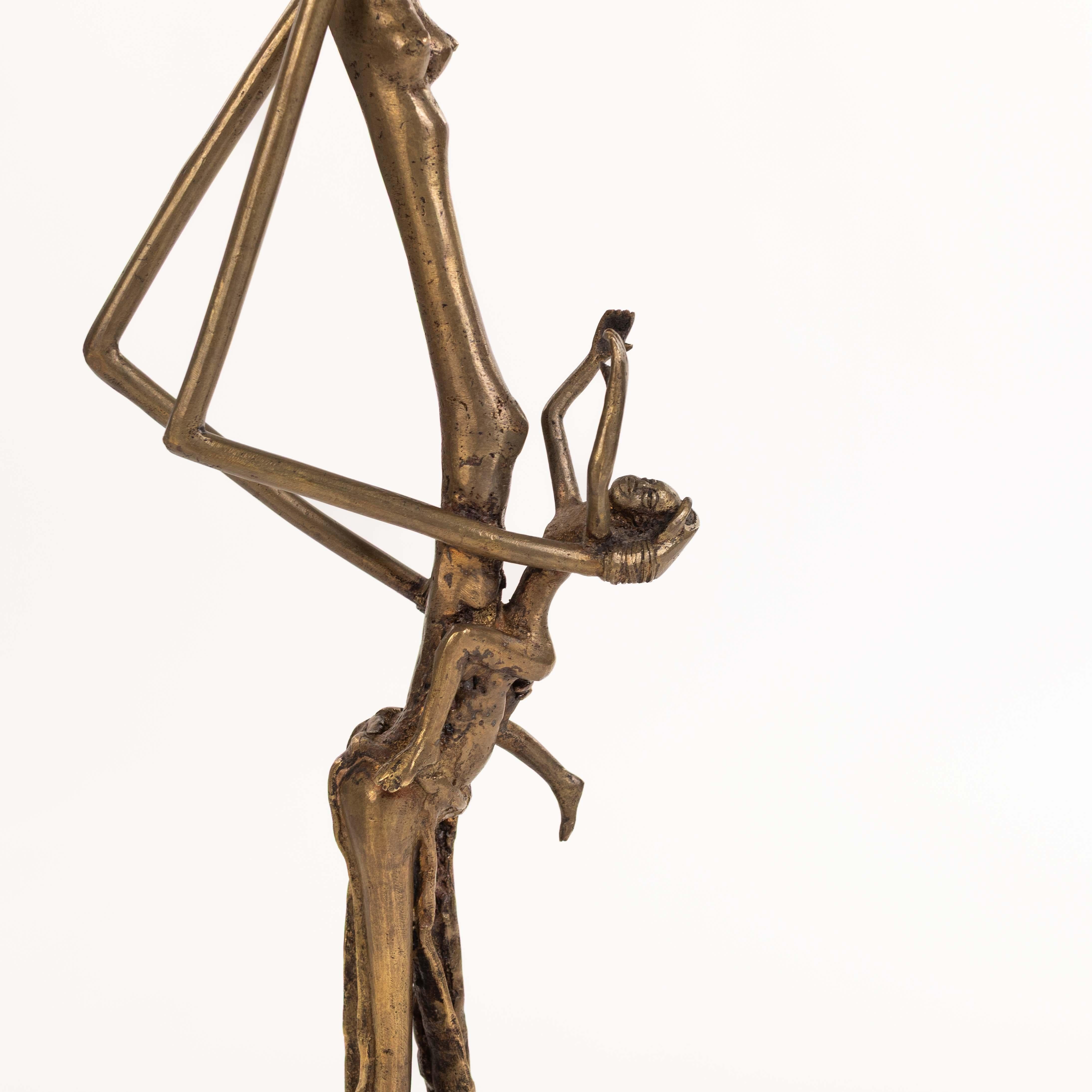 Fin du 20e siècle Figure tribale africaine en bronze Dogon 