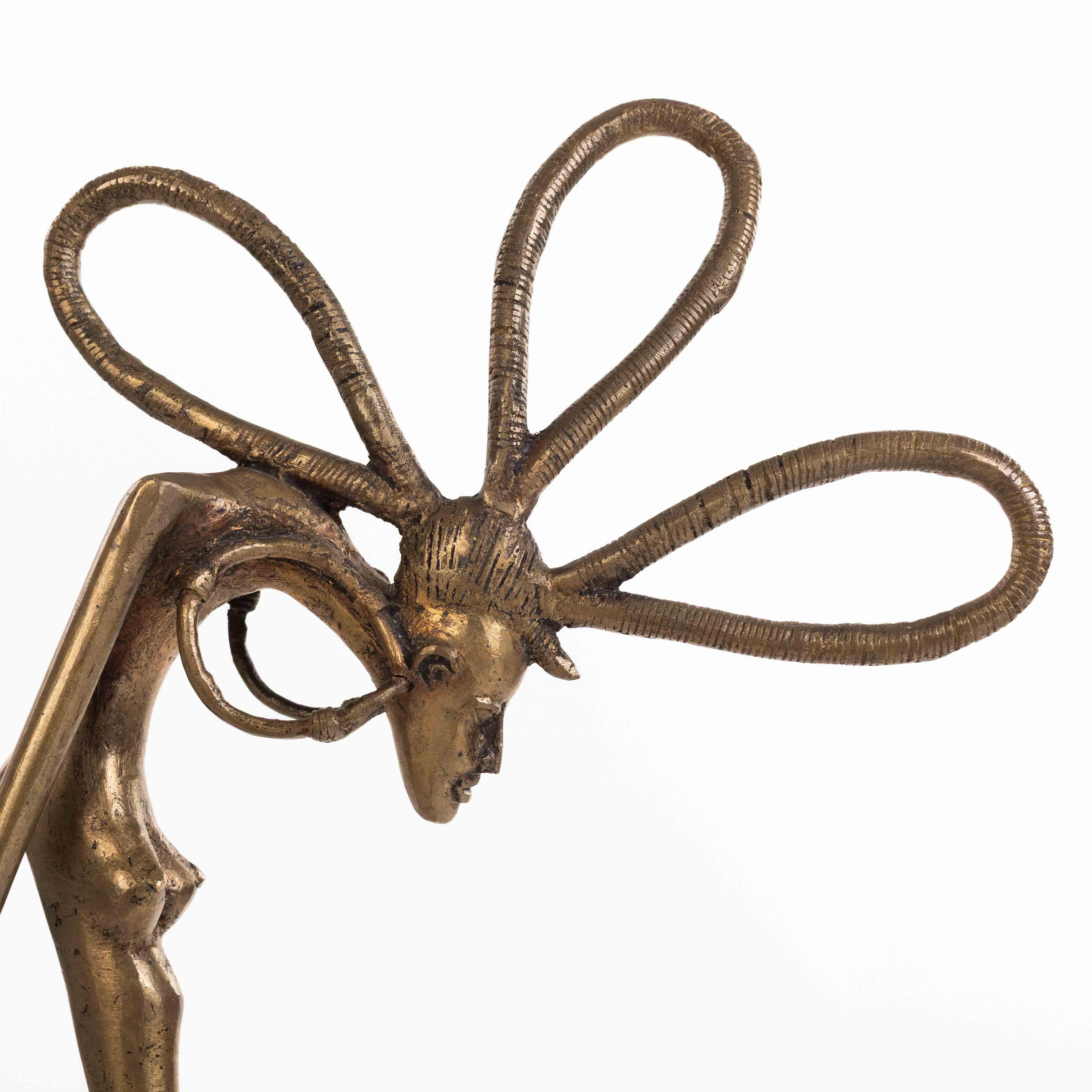 Figure tribale africaine en bronze Dogon 