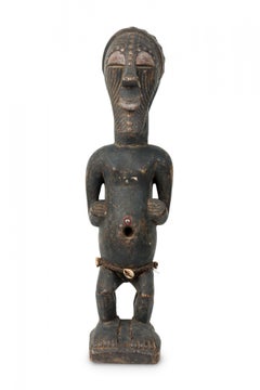 African D.R. Congo 20th Century Carved Wood Songye 2-Headed Janus Figure