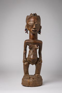 African D.R. Congo 20th Century Carved Wooden Luba Female Fertility Figure