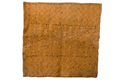 African D.R. Congo 20th Century Embroidered Raffia Kuba Cloth, Lattice Design