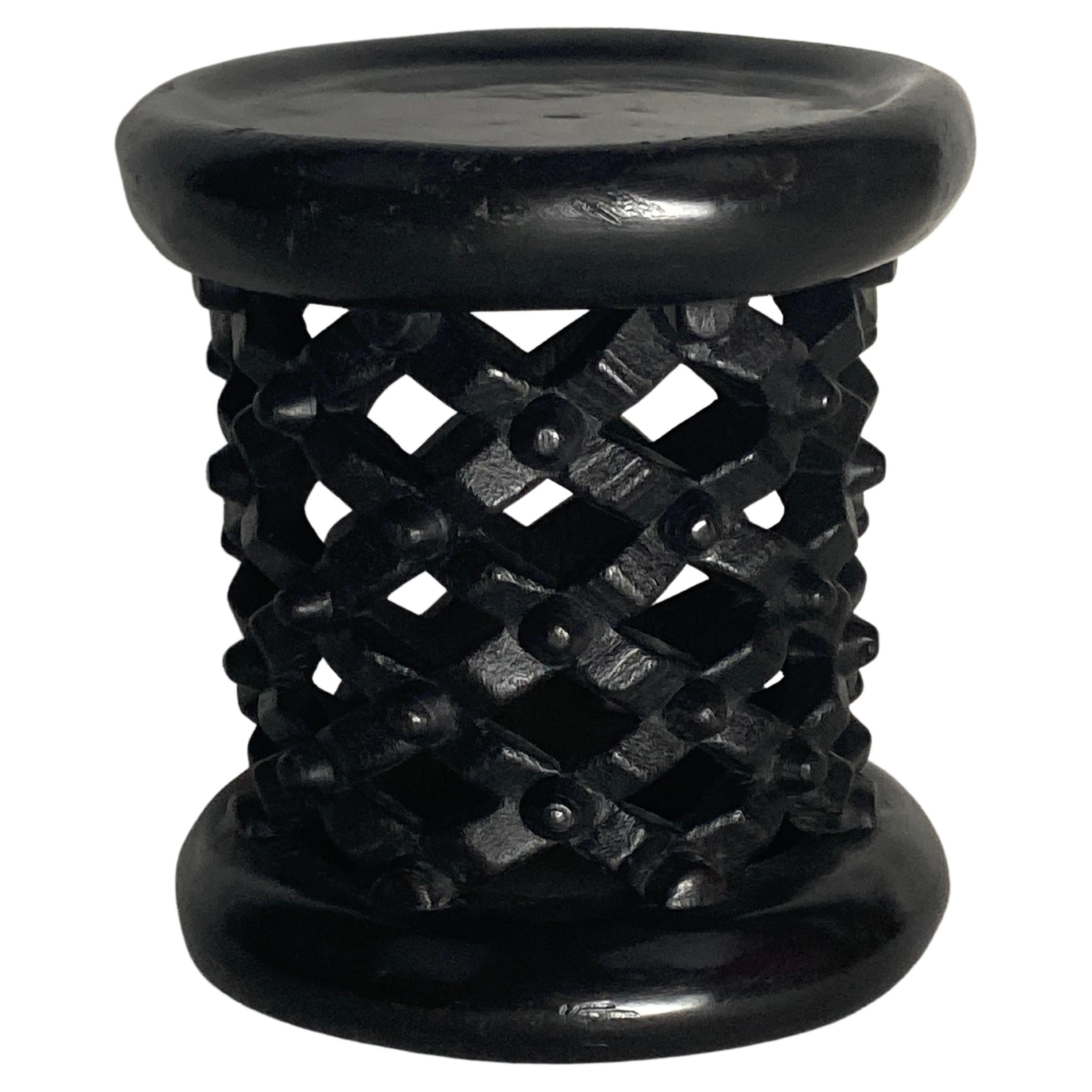 African Ebonised Bamileke Low Stool, Cameroon, 1970s For Sale