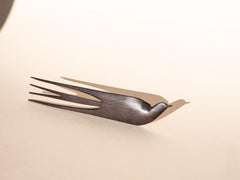 Pettine da parete con uccello africano in ebano - Scultura di uccelli d'arte Baoulé - Anni '60