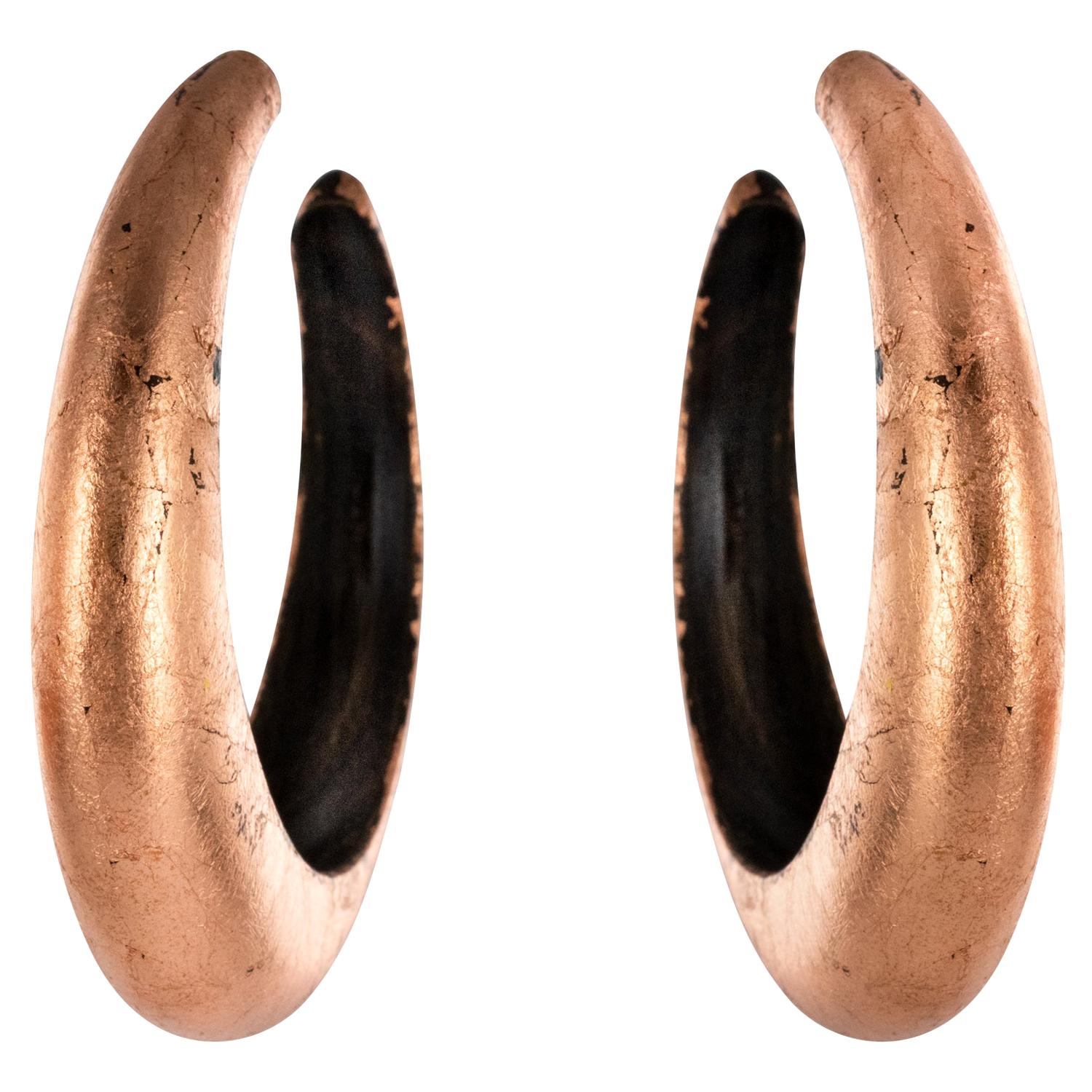 African Ebony Copper Hoops Earrings