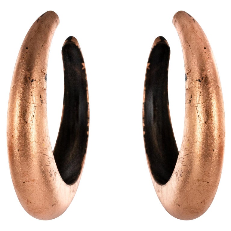 African Ebony Copper Hoops Earrings at 1stDibs