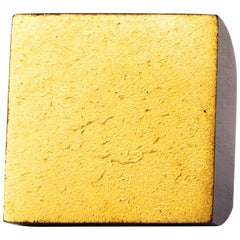 African Ebony Golden Leaf Square Ring