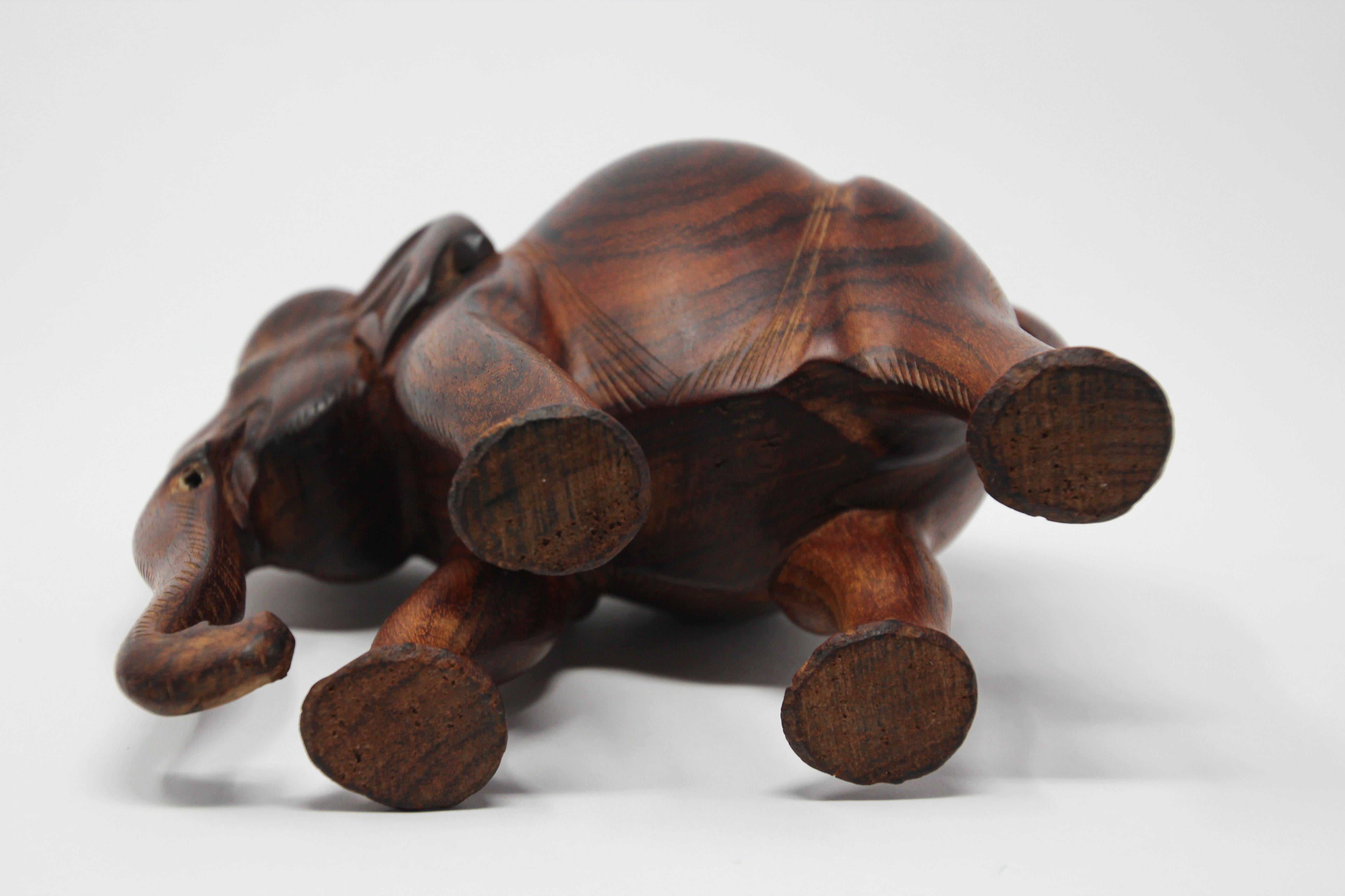 Afrikanisches Ebenholz Wood Hand geschnitzt Elefant 1