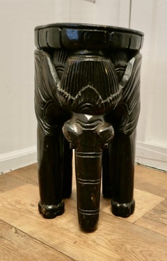 African Elephant Stool Carved from a Single Piece of Wood