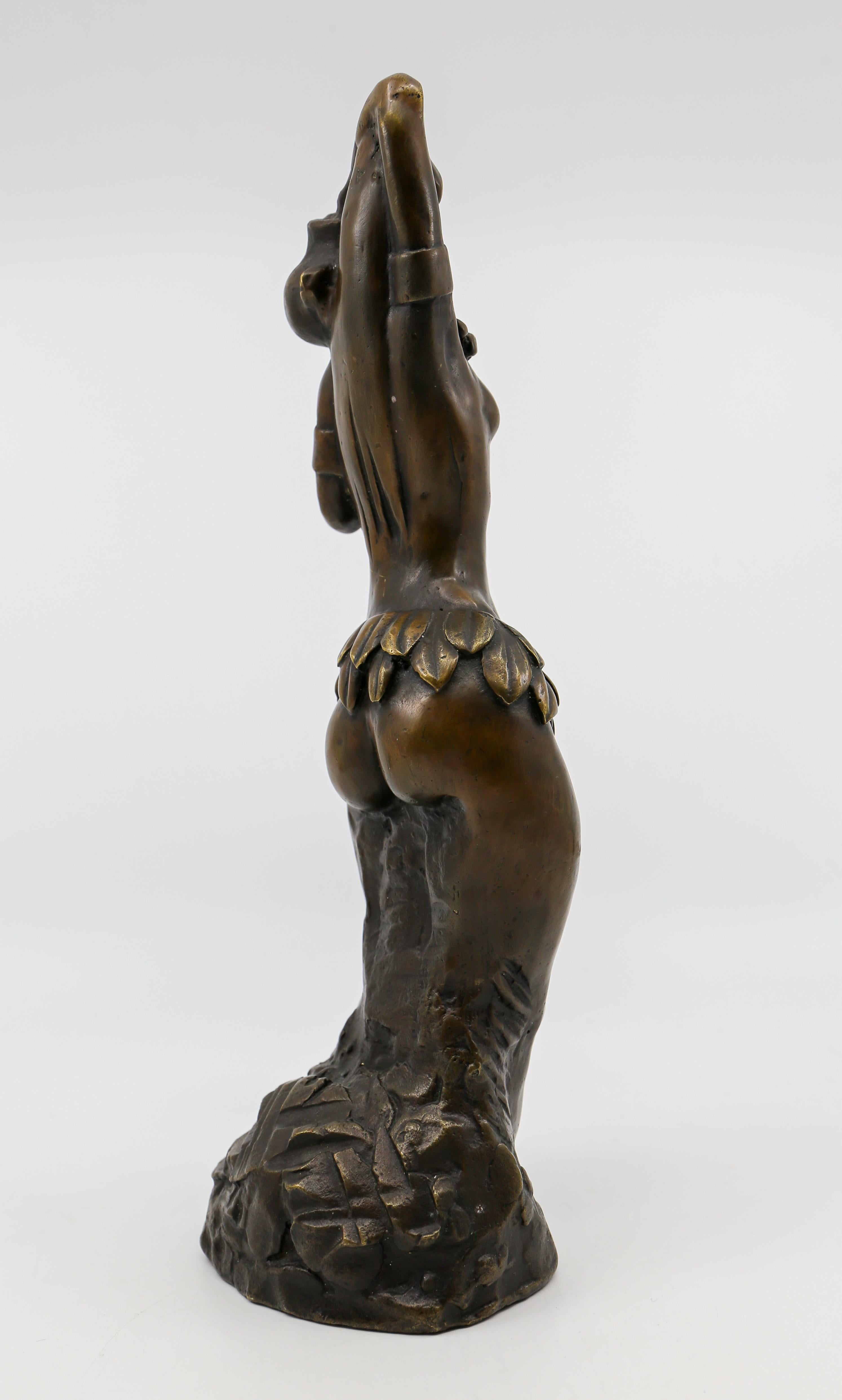 Afrikanische äthiopische Hamar-Frau aus Hamar, Skulptur aus patinierter und polierter Bronze im Angebot 4