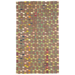 Vintage Multicolor West African Ewe Kente Cloth Textile Fabric or Wall Hanging