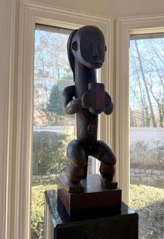 African Fang Reliquary Wood Figurative Statue Gabon