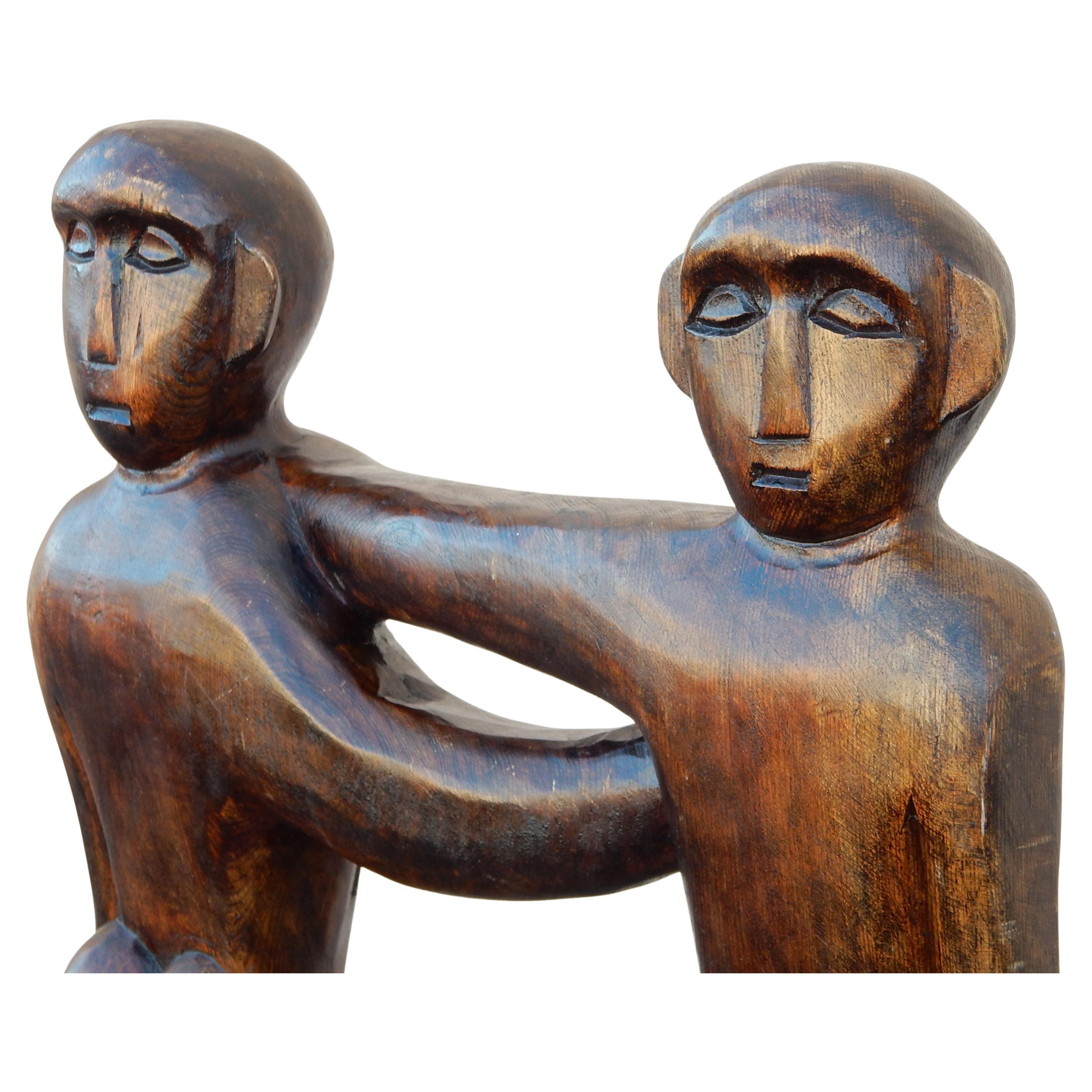 Intagliato a mano Sedie/sgabelli d'arte popolare africana Ashanti in legno scolpito in vendita