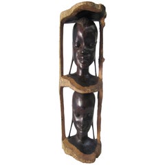 African Folk Art TOTEM Pole Sculpture