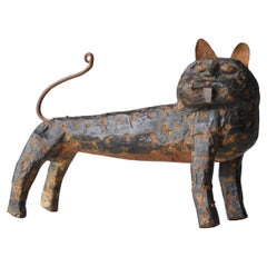 African Fork Art Antique Object "Panther" Early 20th century