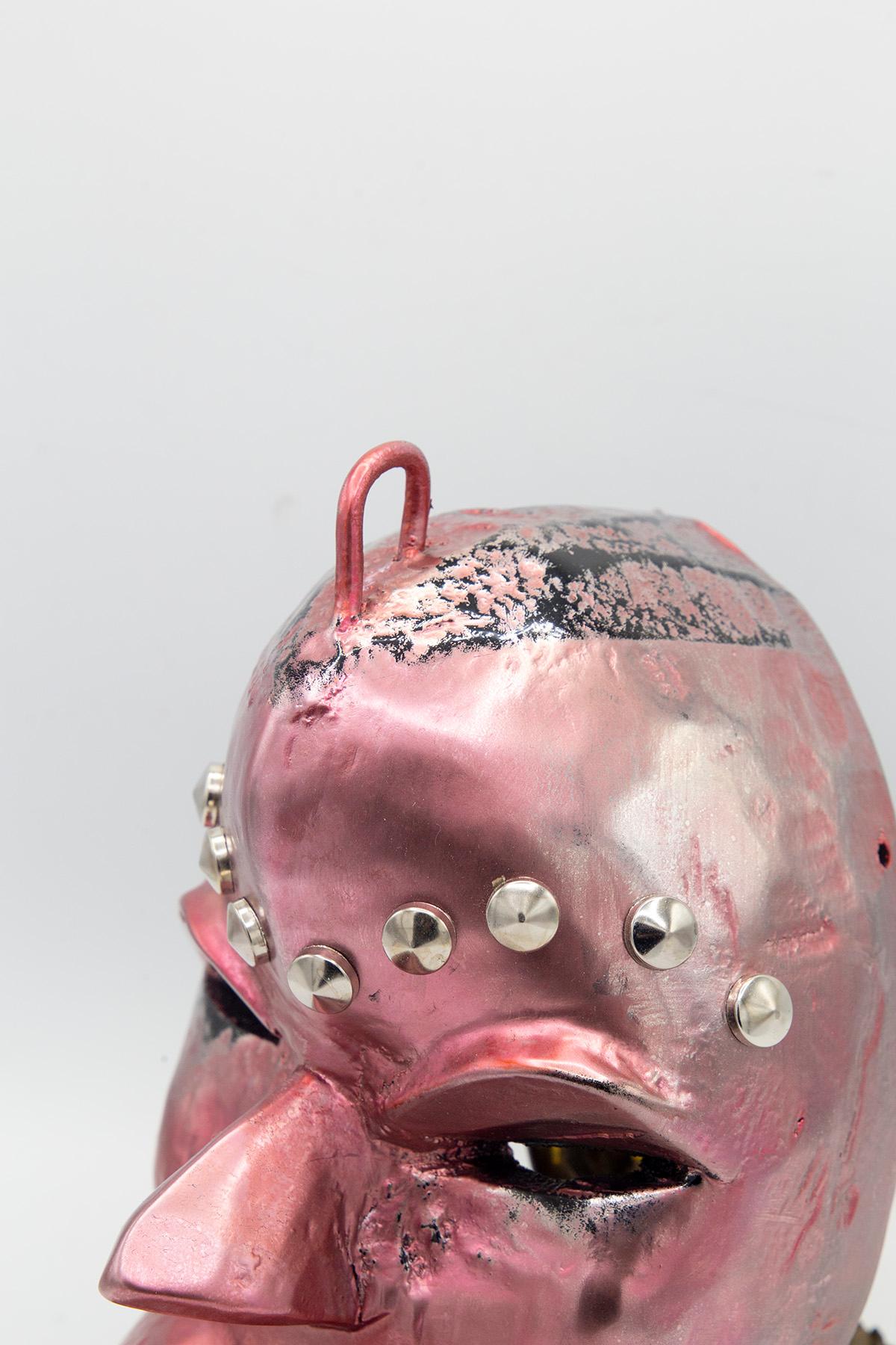 African Futurist Pink Mask Created by Bomber Bax In Good Condition For Sale In Milano, IT