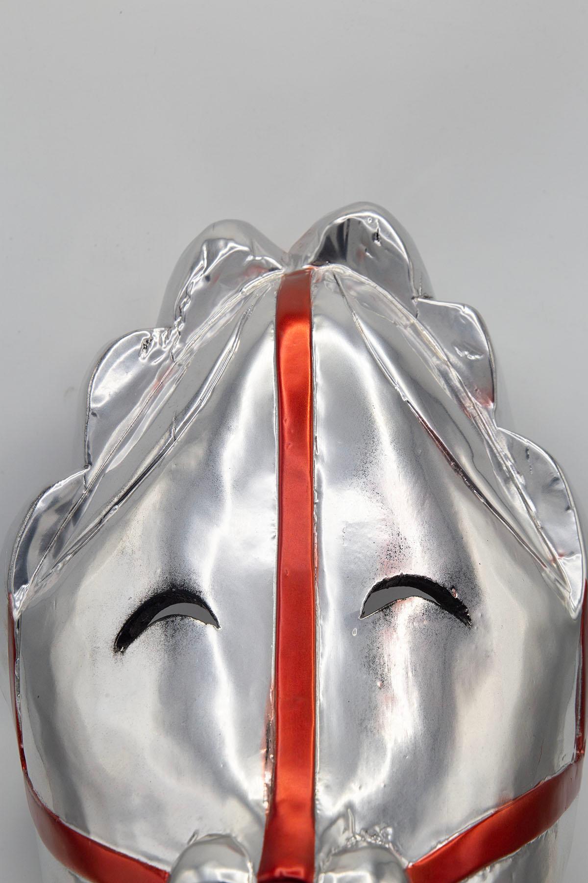 Afrikanische futuristische Silbermaske aus Silber, entworfen von Bomber Bax (Italienisch) im Angebot