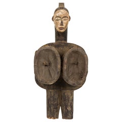 African Gabon 20th Century Hand Made Anthropomorphic Double Bellows