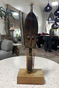 African Gabon Kota Mahongwe Hongwe Bwete Reliquary Guardian Figure Sculpture