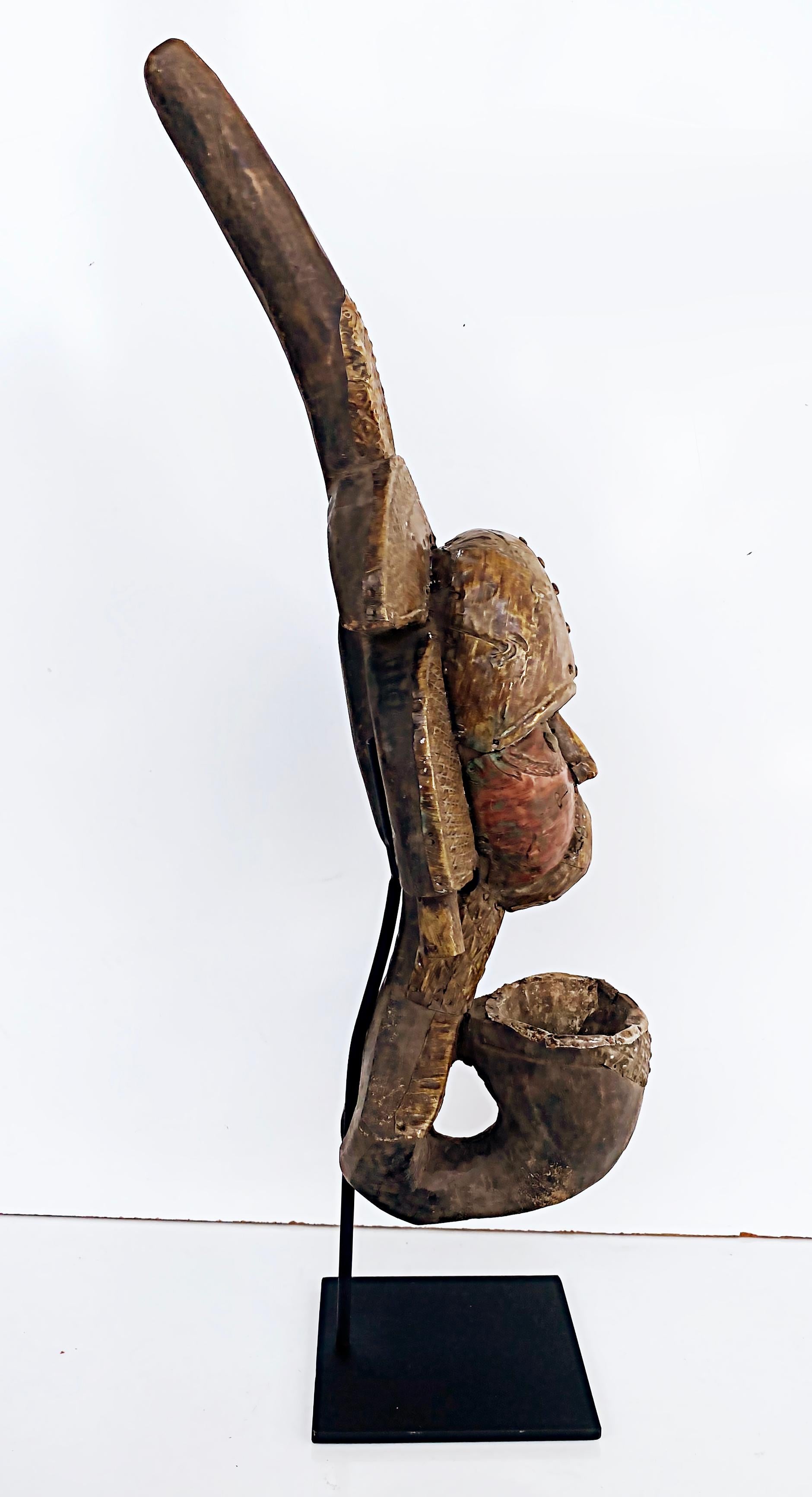 Metal African 'Gabon' Kota People of Sebe Valley Reliquary Pipe, 20th Century For Sale