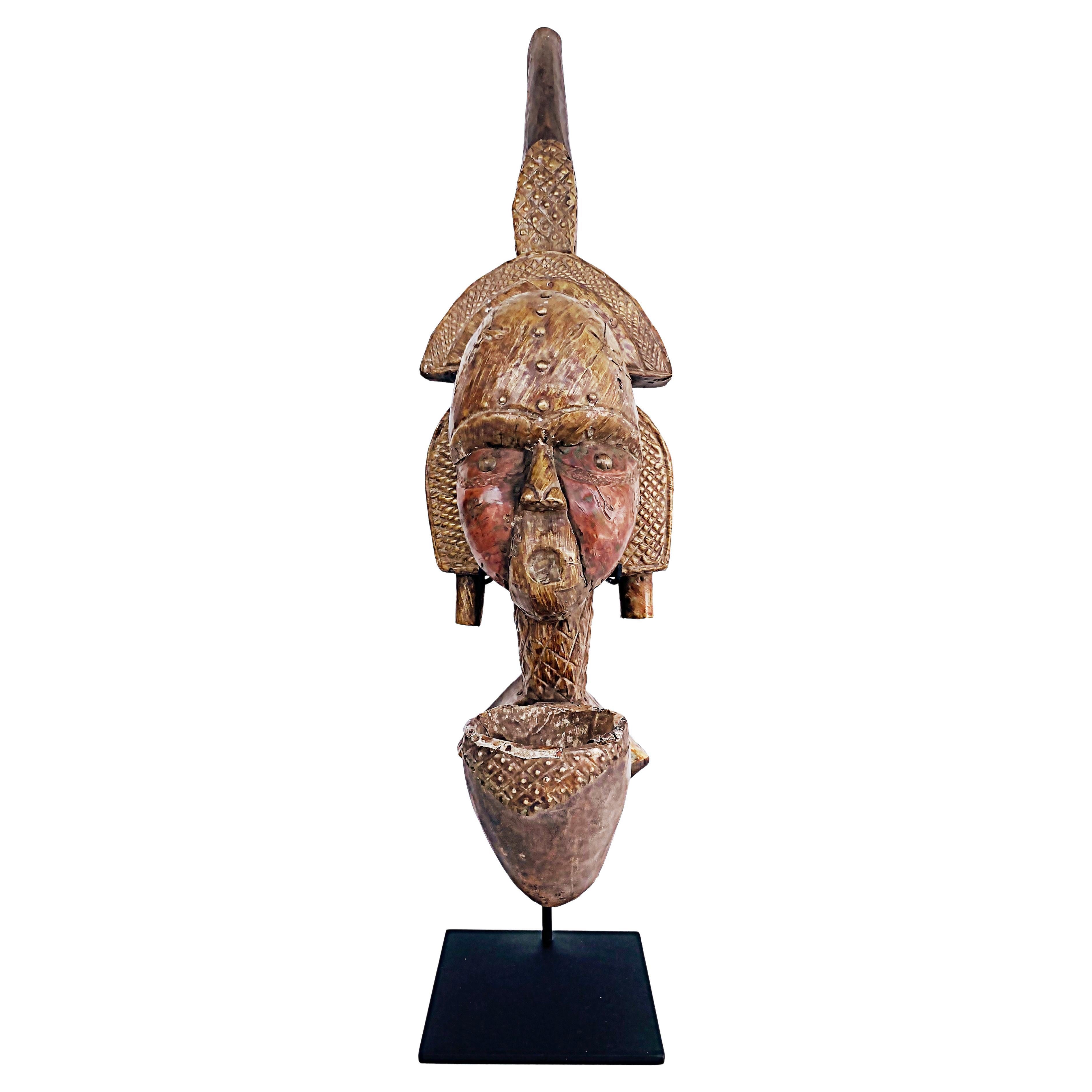 African 'Gabon' Kota People of Sebe Valley Reliquary Pipe, 20th Century