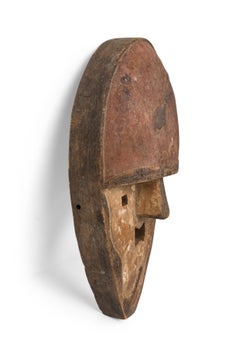 African Gabon Late 20th Century Carved Wood Galwa Mask with Encircling Snake