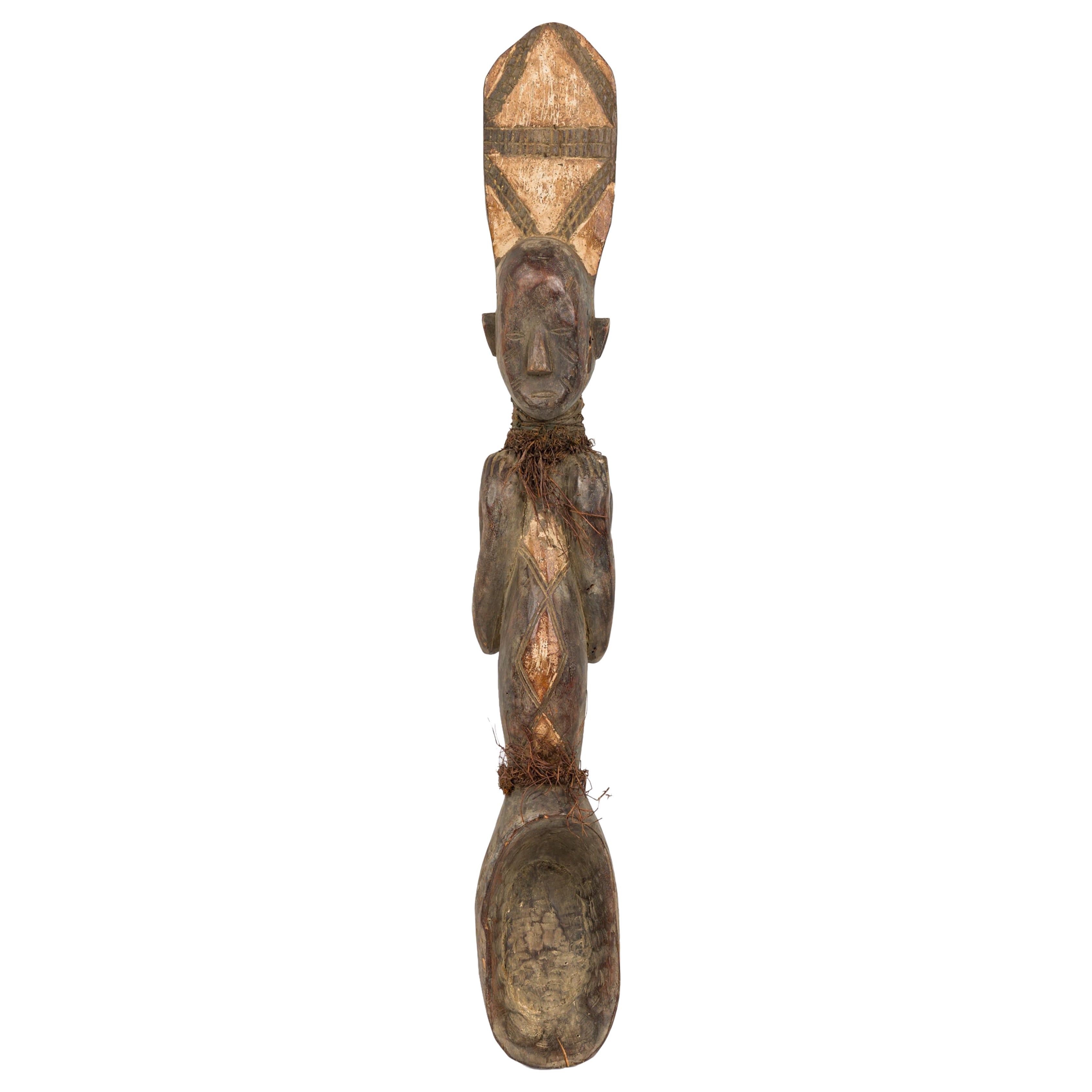 African Gabon Mid 20th Century Hand Carved Tsogo Ceremonial Spoon For Sale