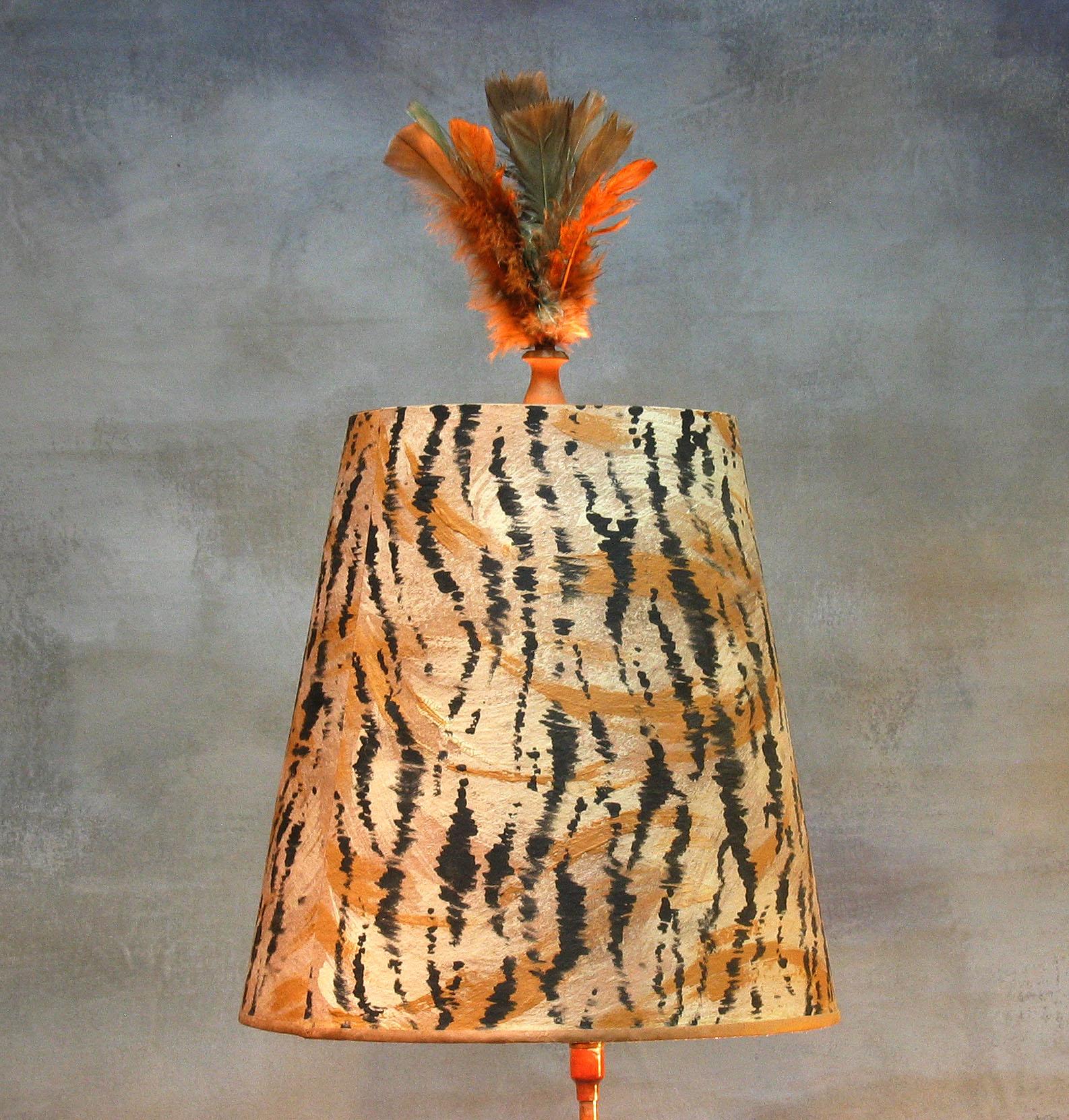 Hand-Crafted African Genuine Greater Kudu Horn Floor Lamp with Custom Made Shade, Lucite Base For Sale