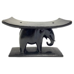 Used African Ghana Wood Elephant Ashanti Bench