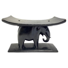 Retro African Ghana Wood Elephant Ashanti Bench