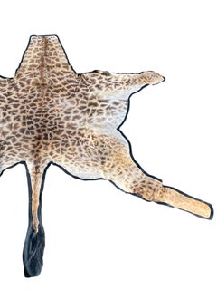 Tapis en peau de girafe africaine - mâle avec support en feutre noir Taxidermie Décor de sol