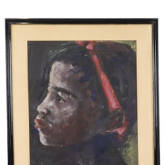 African Girl Art Painting on Paper Weyne 66x56cm