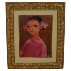 African Girl Painting, Signed