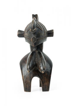 Afrikanisches Guinea 20. Jahrhundert geschnitztes Holz Baga "Nimba" Helm Schultermaske