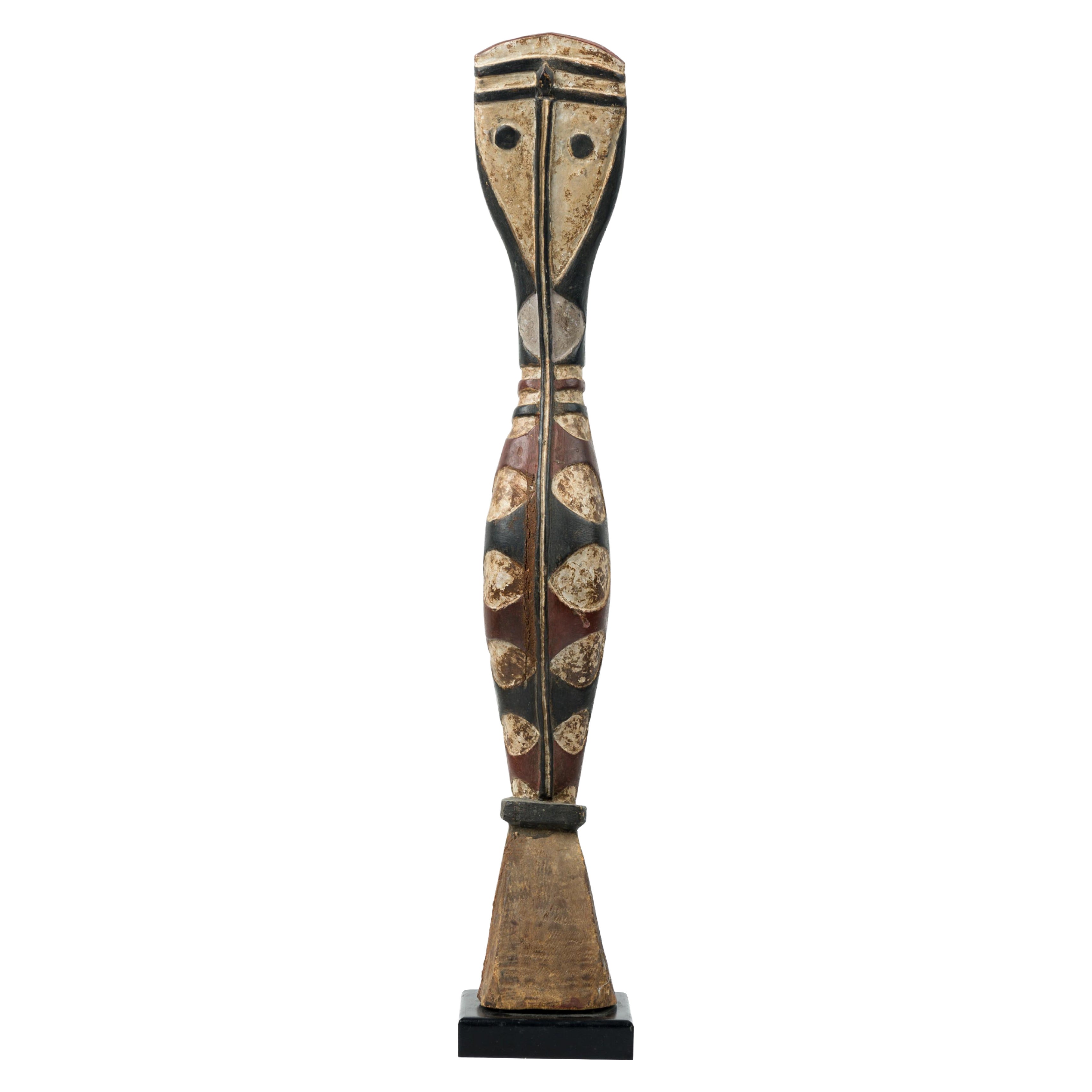 African Guinea Late 20th Century Carved Wood Baga Rearing Snake on Metal Stand For Sale