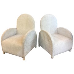 African Hand Beaded Armchairs, Pair  _SALE_