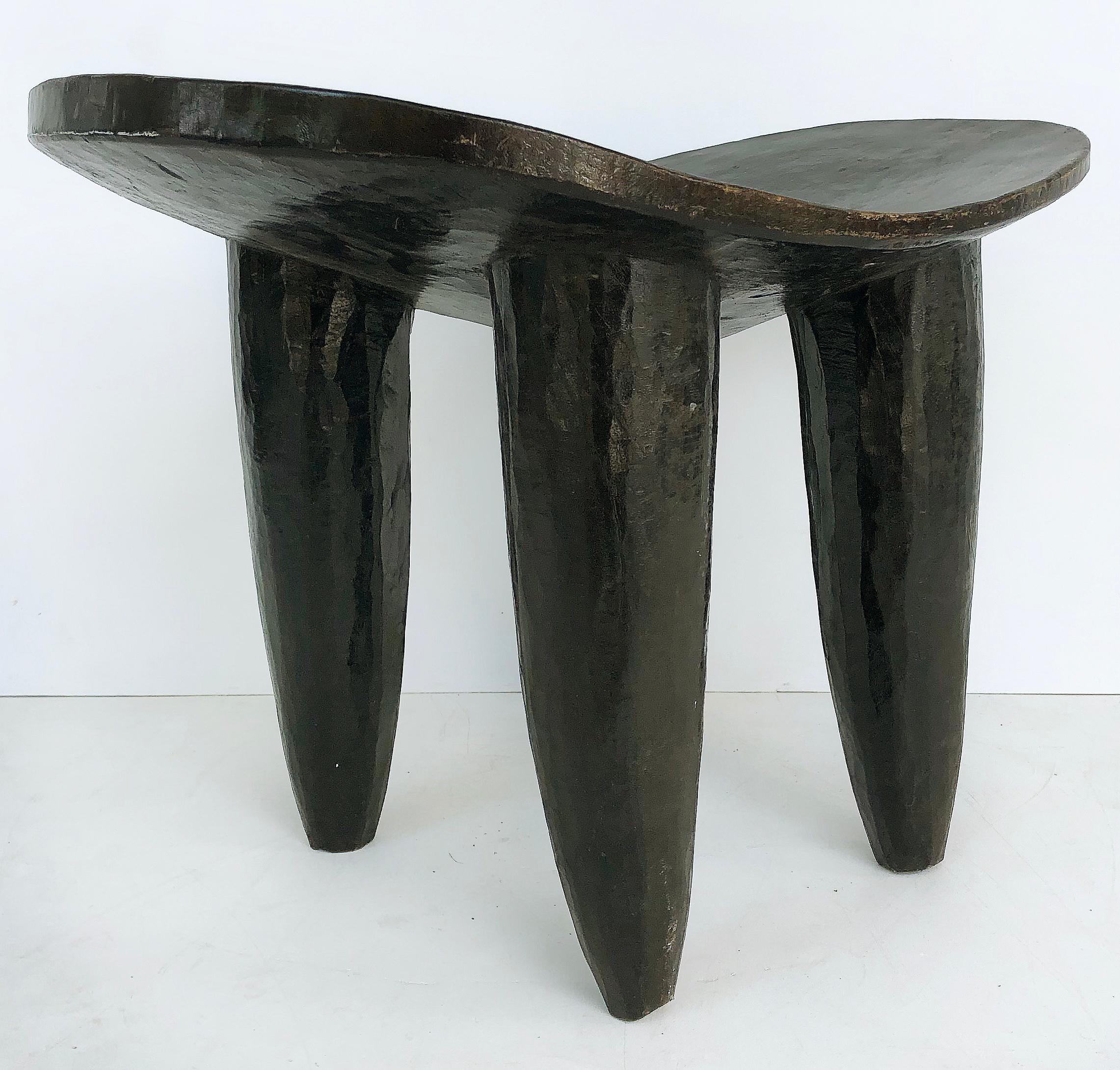 Tribal African Hand Carved Senufo Stool from Cote d'Ivoire