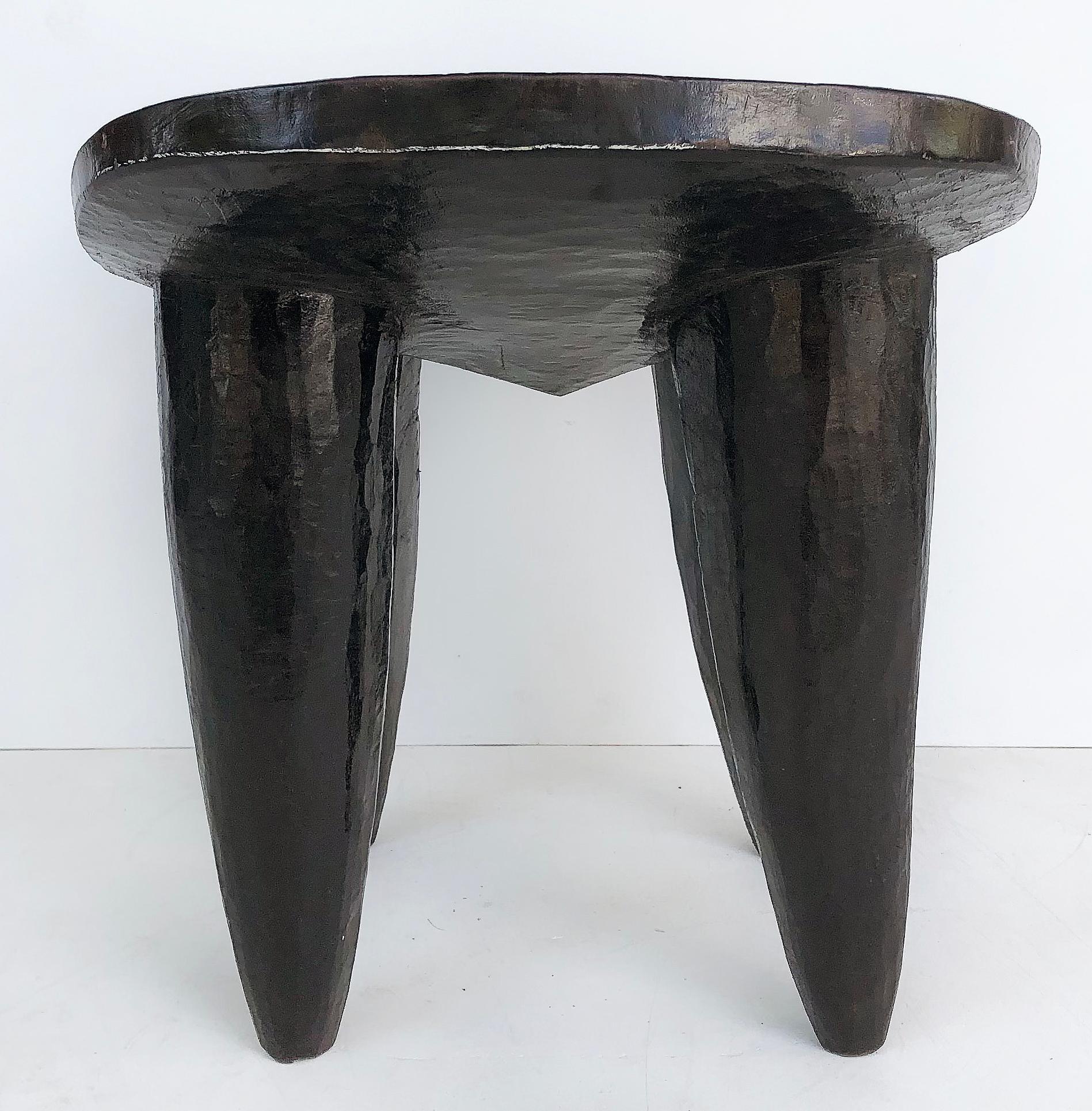 Ivorian African Hand Carved Senufo Stool from Cote d'Ivoire