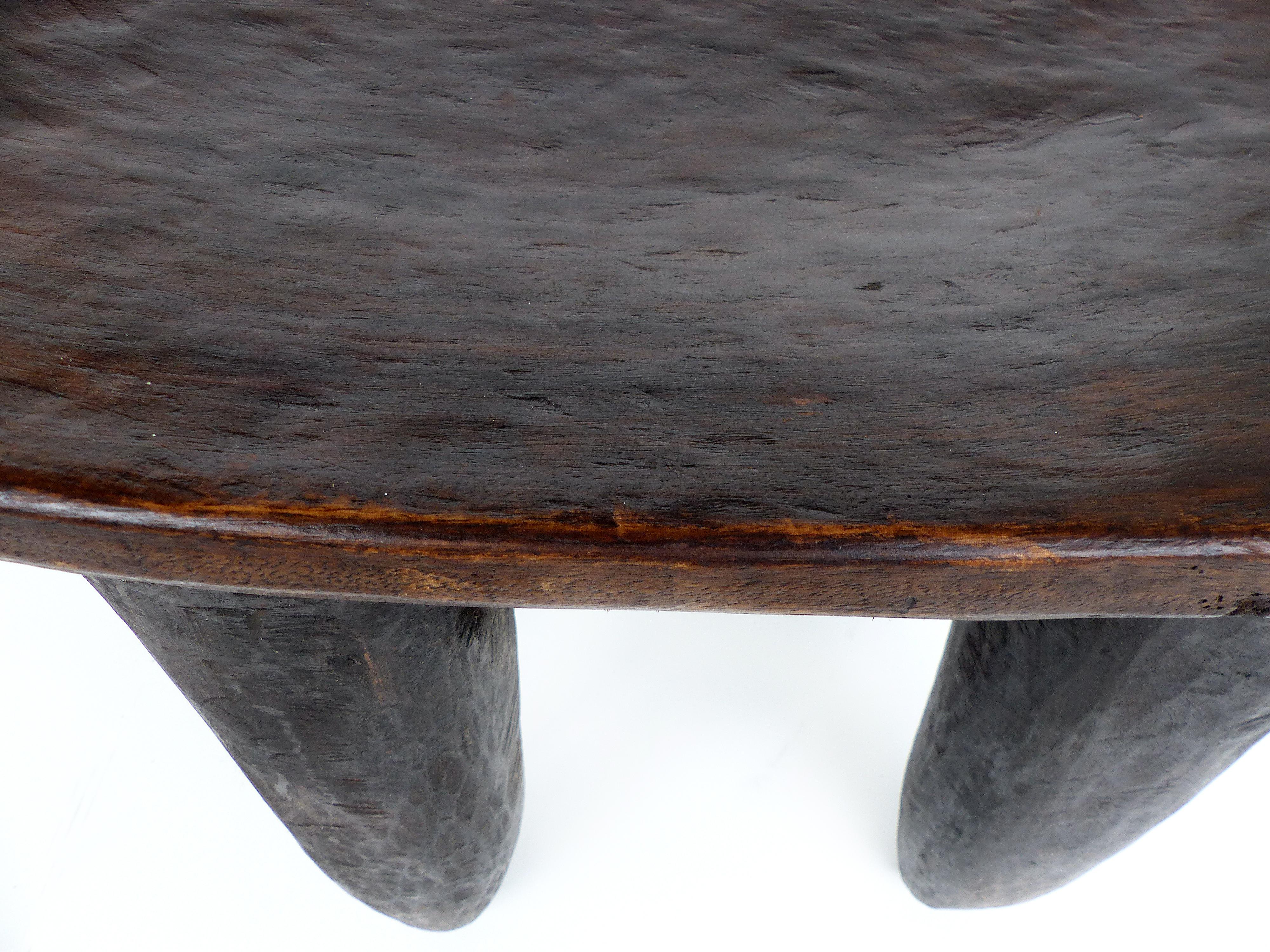 Ivorian African Hand Carved Senufo Stool from Cote d'Ivoire