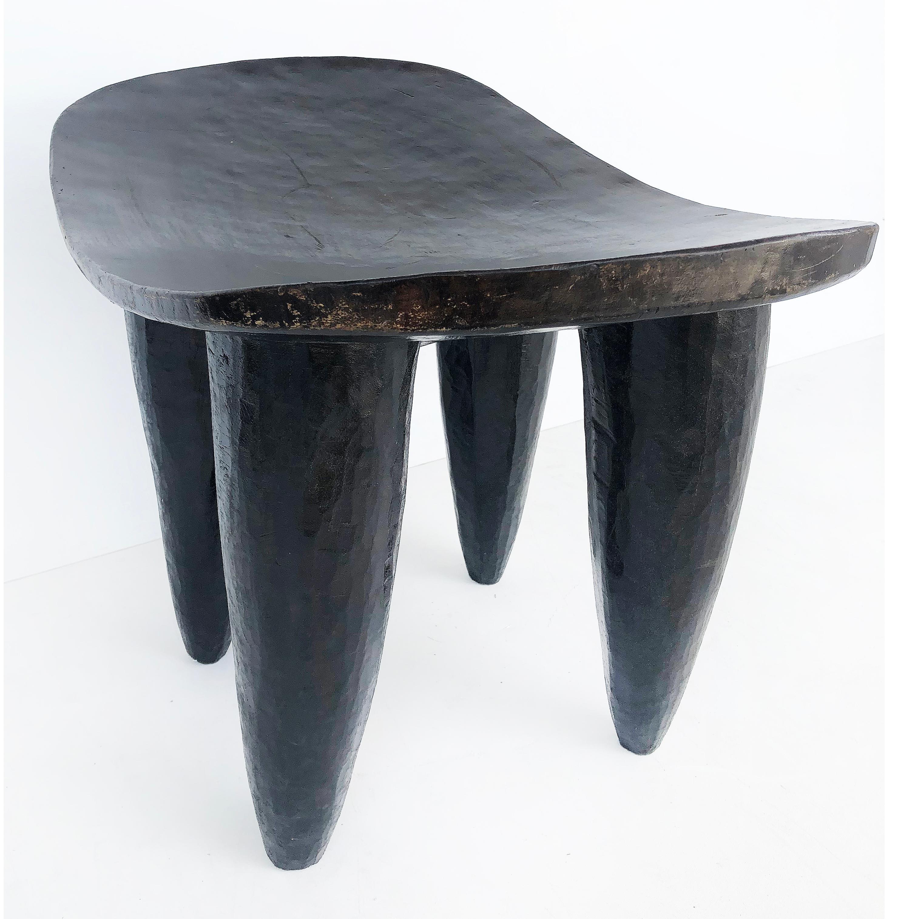 Wood African Hand Carved Senufo Stool from Cote d'Ivoire