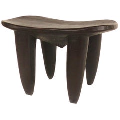 African Hand-Carved Senufo Stool from Cote D'ivoire