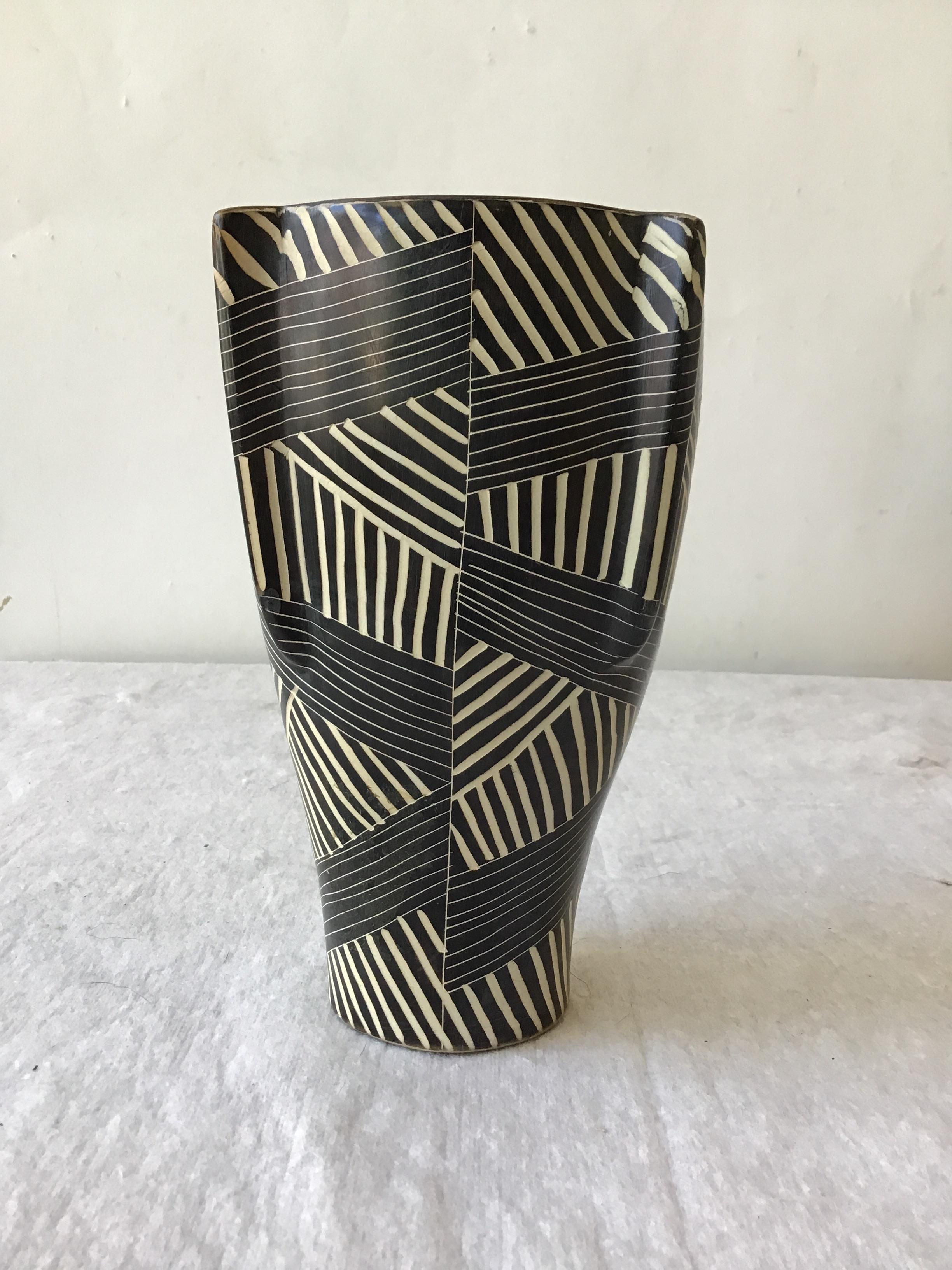 Late 20th Century African Hand Carved Soapstone Vase