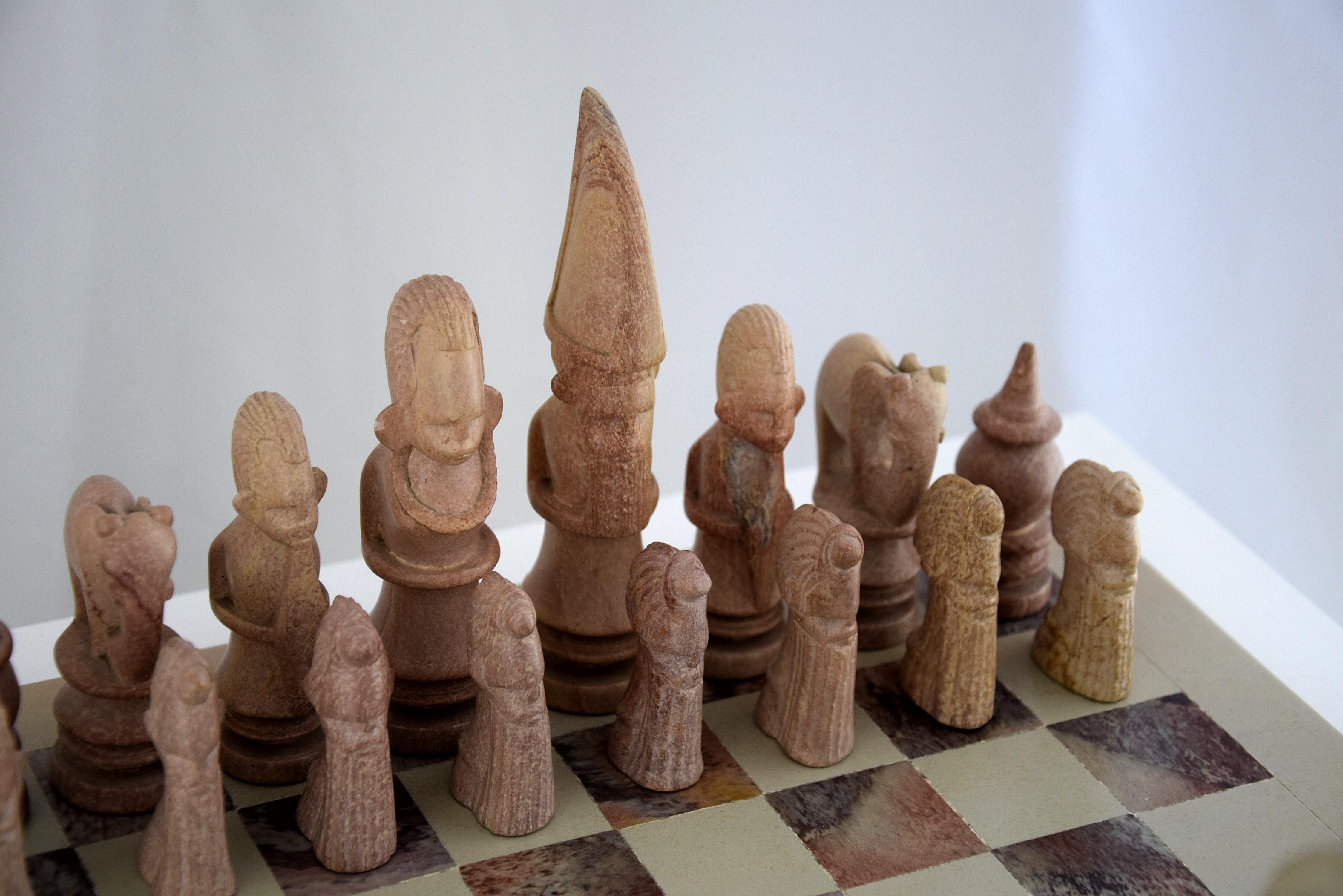 stone chess pieces