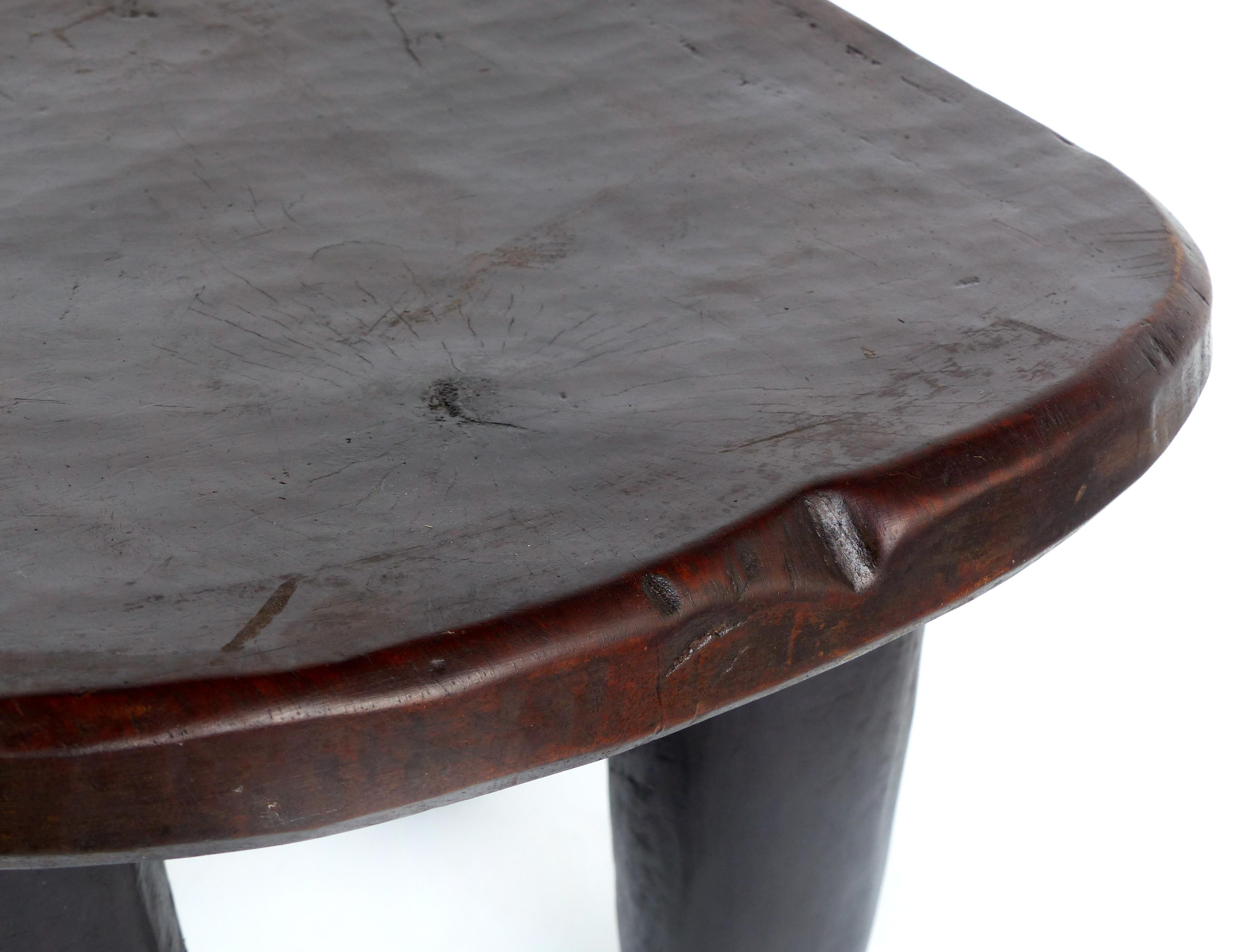 Tribal African Hand-Carved Stool from Cote d'Ivoire